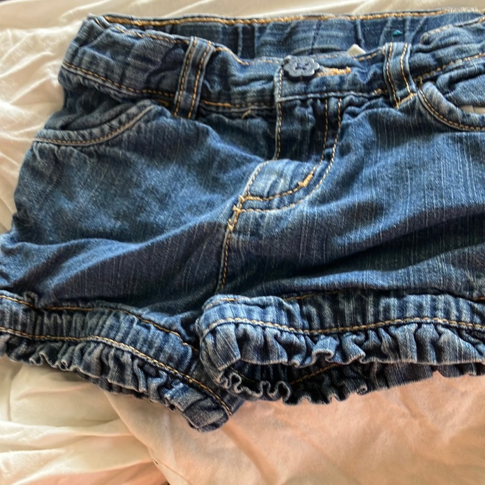Place ruffle trim denim shorts 24 months